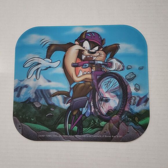 Vintage 1997 Warner Bros Looney Tunes 3D Mouse Pad Tasmanian Devil - Flaw - Picture 2 of 6